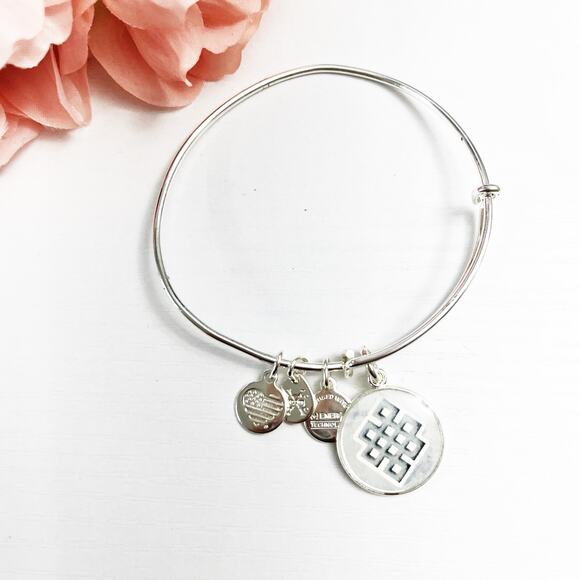 Alex and Ani Endless Knot in Silver Charm Bracelet - Picture 1 of 4